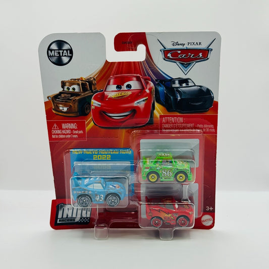 Disney Pixar Cars - Mini Racers RACE DAMAGED KING, CHICK, MCQUEEN 2022 - Diecast
