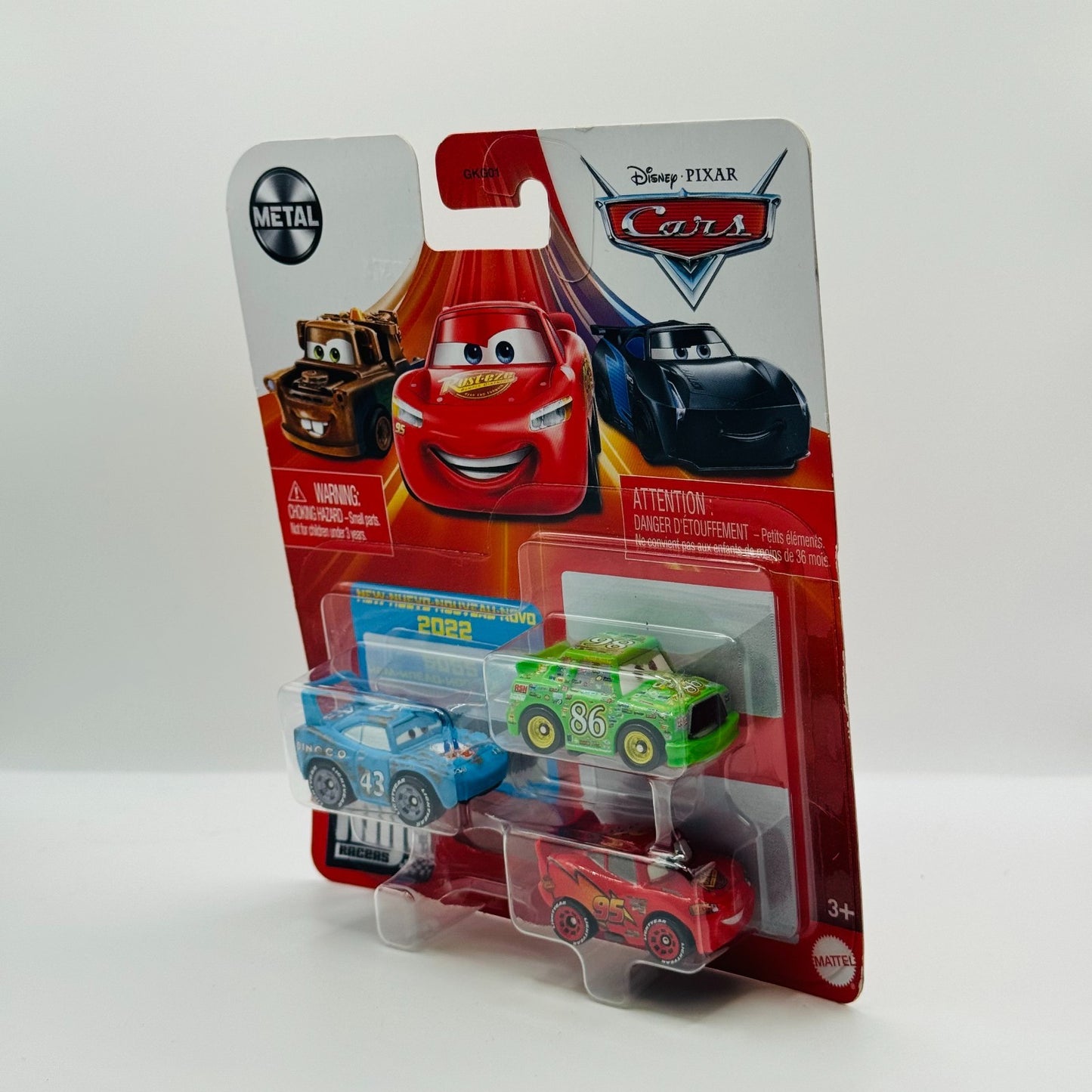 Disney Pixar Cars - Mini Racers RACE DAMAGED KING, CHICK, MCQUEEN 2022 - Diecast