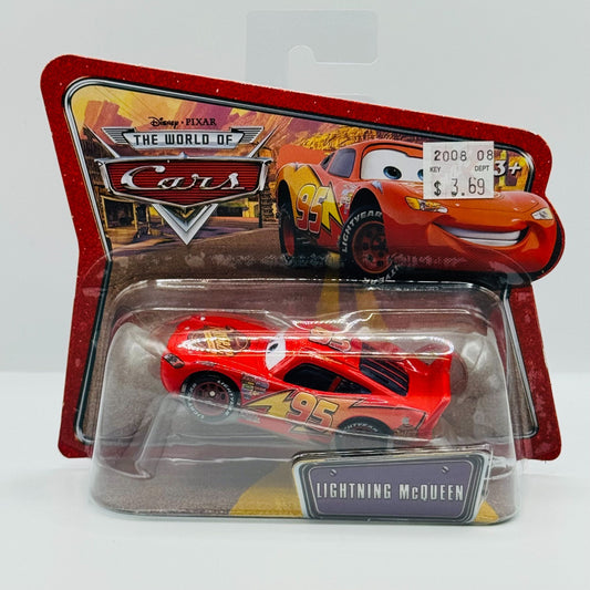 Disney Pixar Cars LIGHTNING MCQUEEN  SHORT CARD World Of Cars 2008 1:55 Diecast