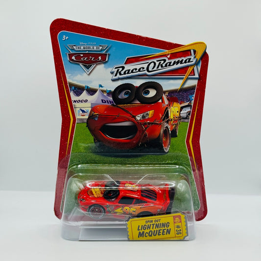 Disney Pixar Cars SPIN OUT LIGHTNING MCQUEEN TIRES Race O Rama 2009 1:55 Diecast