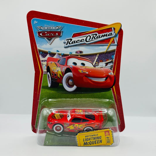 Disney Pixar Cars - WHITEWALLS LIGHTNING MCQUEEN Race O Rama 2009 - 1:55 Diecast