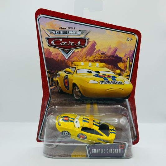 Disney Pixar Cars - CHARLIE CHECKER PACE CAR World Of Cars 2008 - 1:55 Diecast