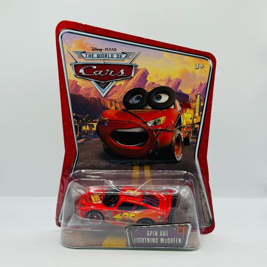 Disney Pixar Cars SPIN OUT LIGHTNING MCQUEEN TIRES World Cars 2008 1:55 Diecast