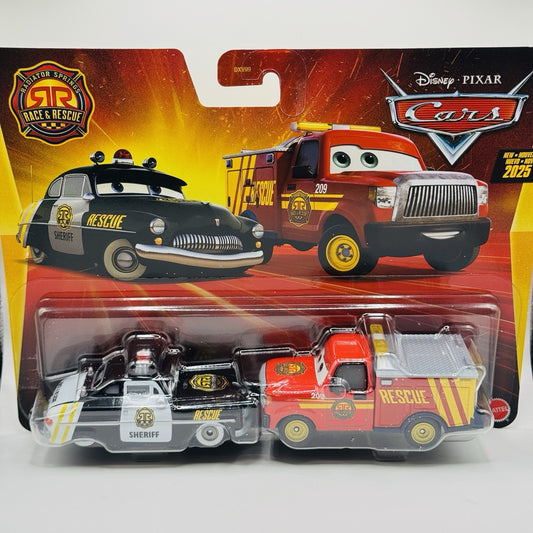 Disney Pixar Cars - RACE & RESCUE SHERIFF & ADAM ROADRIGUEZ 2025 - 1:55 Diecast
