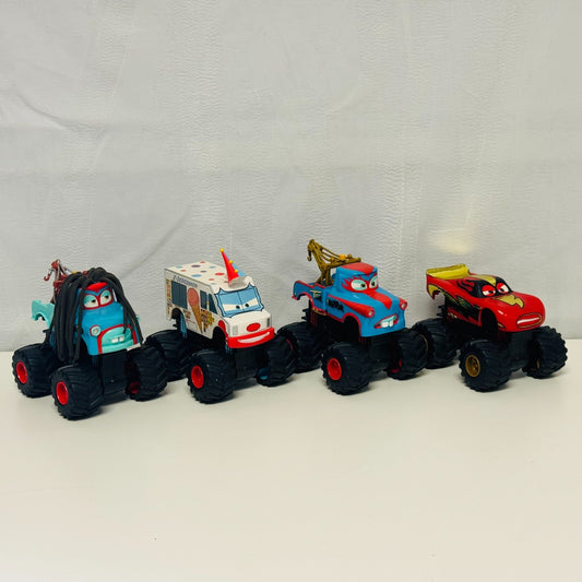 Disney Pixar Cars - Monster Truck Mater POWER PUNCH ACTION COMPLETE SET OF 4