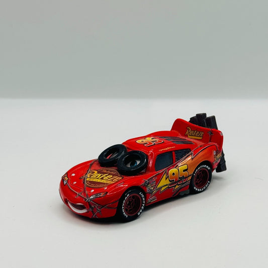 Disney Pixar Cars - SPIN OUT LIGHTNING MCQUEEN TIRES ON EYES - 1:55 Diecast
