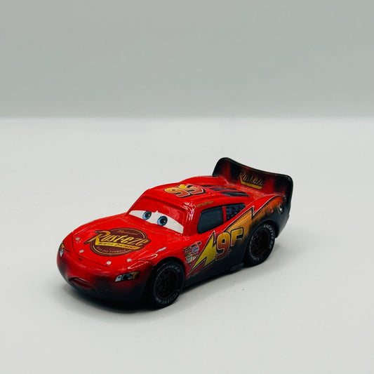 Disney Pixar Cars Toon - BURNT LIGHTNING MCQUEEN Rescue Squad Mater 1:55 Diecast