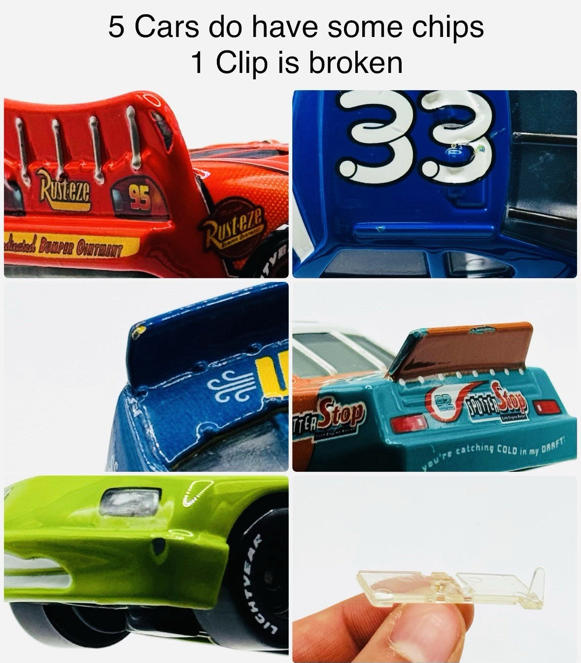 Disney Pixar Cars RLC MOTOR SPEEDWAY OF THE SOUTH SET APPLE CAR 1/1000 COMPLETE