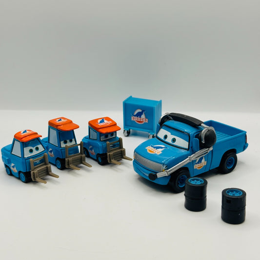 Disney Pixar Cars - TEAM DINOCO CREW CHIEF & 3 PITTYS ROGER WHEELER 1:55 Diecast