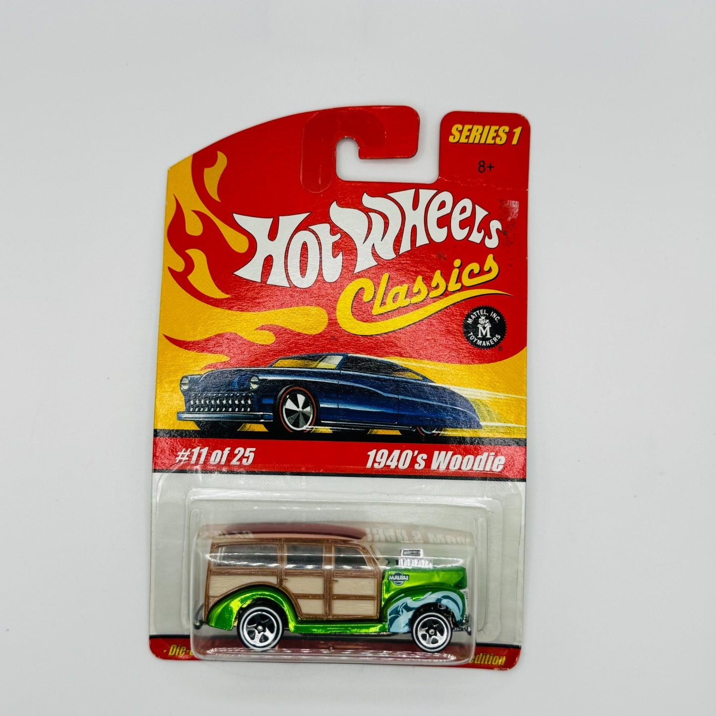 Hot Wheels Classics - 1940'S WOODIE GREEN #11/25 Series 1 - 1:64 Scale Diecast