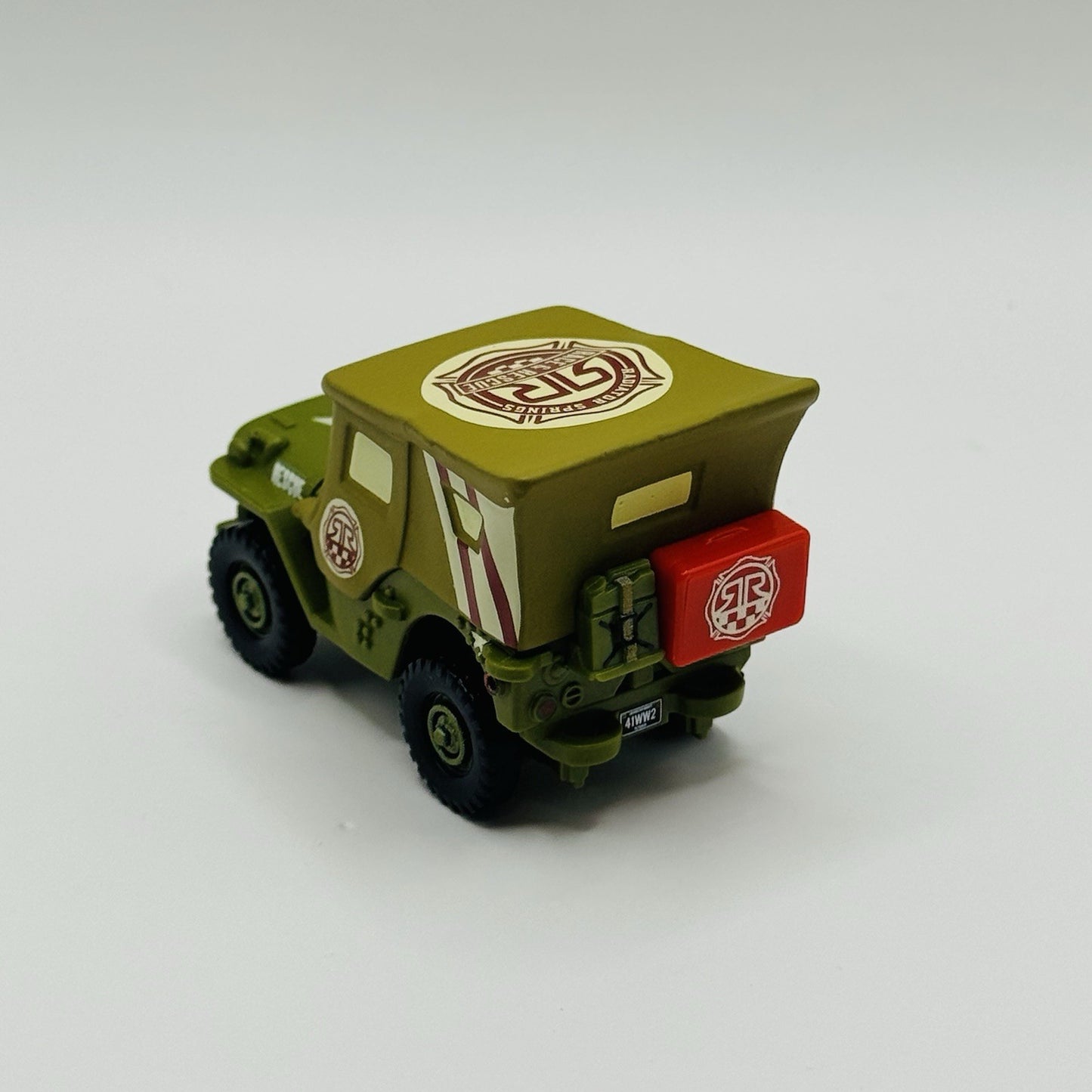 Disney Pixar Cars - RACE & RESCUE SARGE NO FIRE EXTINGUISHER CUSTOM 1:55 Diecast