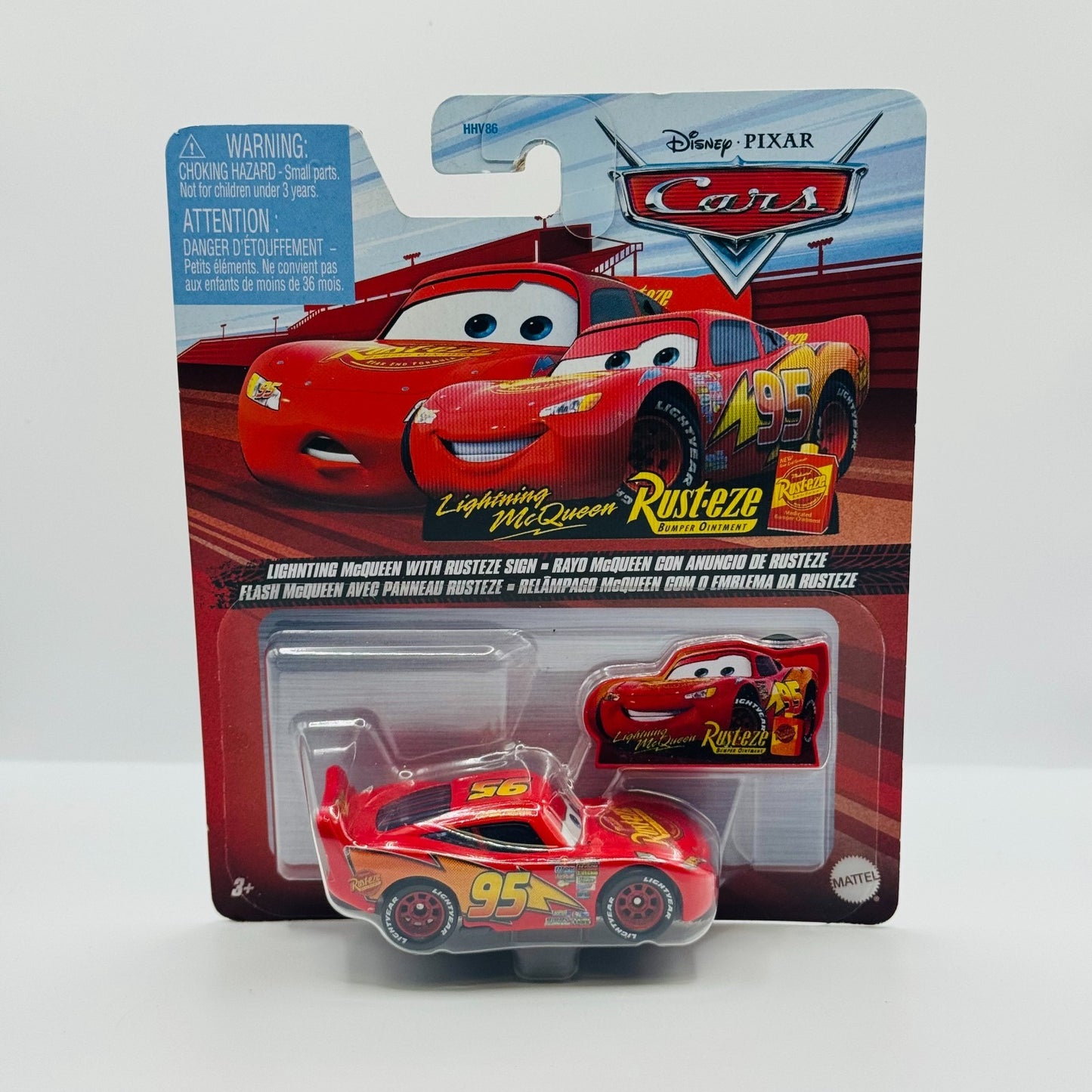 Disney Pixar Cars - RUSTEZE LIGHTNING MCQUEEN WITH SIGN 2022 - 1:55 Diecast
