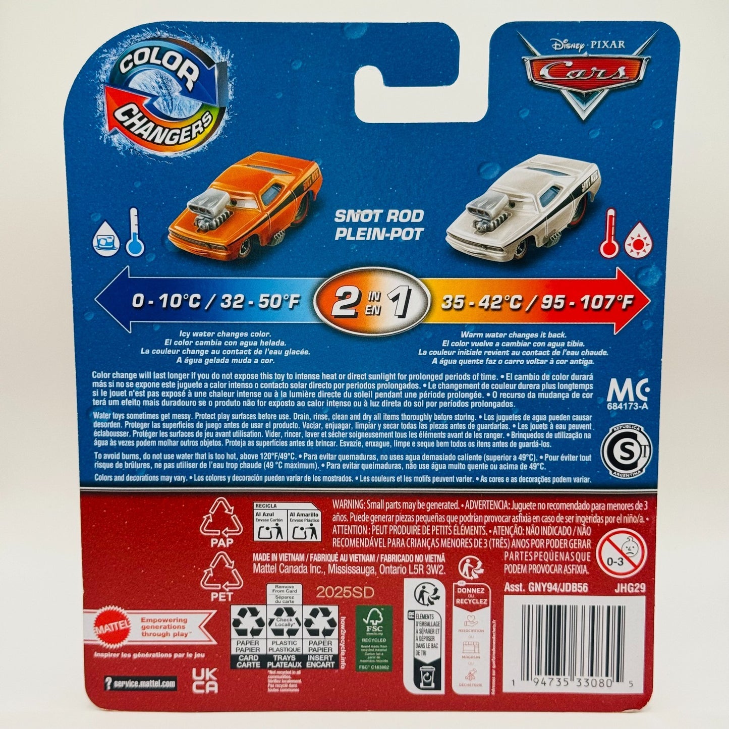 Disney Pixar Cars - COLOR CHANGERS SNOT ROD 2025 - 1:55 Scale
