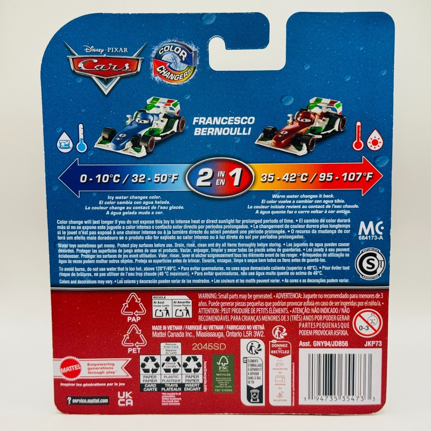 Disney Pixar Cars - COLOR CHANGERS FRANCESCO BERNOULLI Blue 2026 - 1:55 Scale