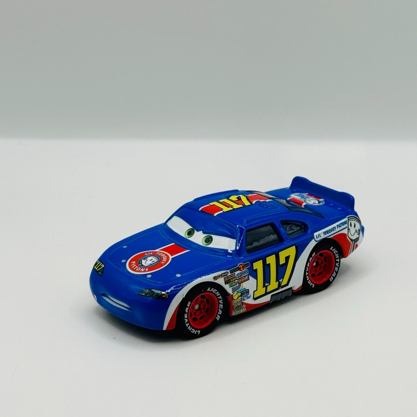 Disney Pixar Cars - RALPH CARLOW LIL TORQUEY PISTONS Rubber Tires - 1:55 Diecast