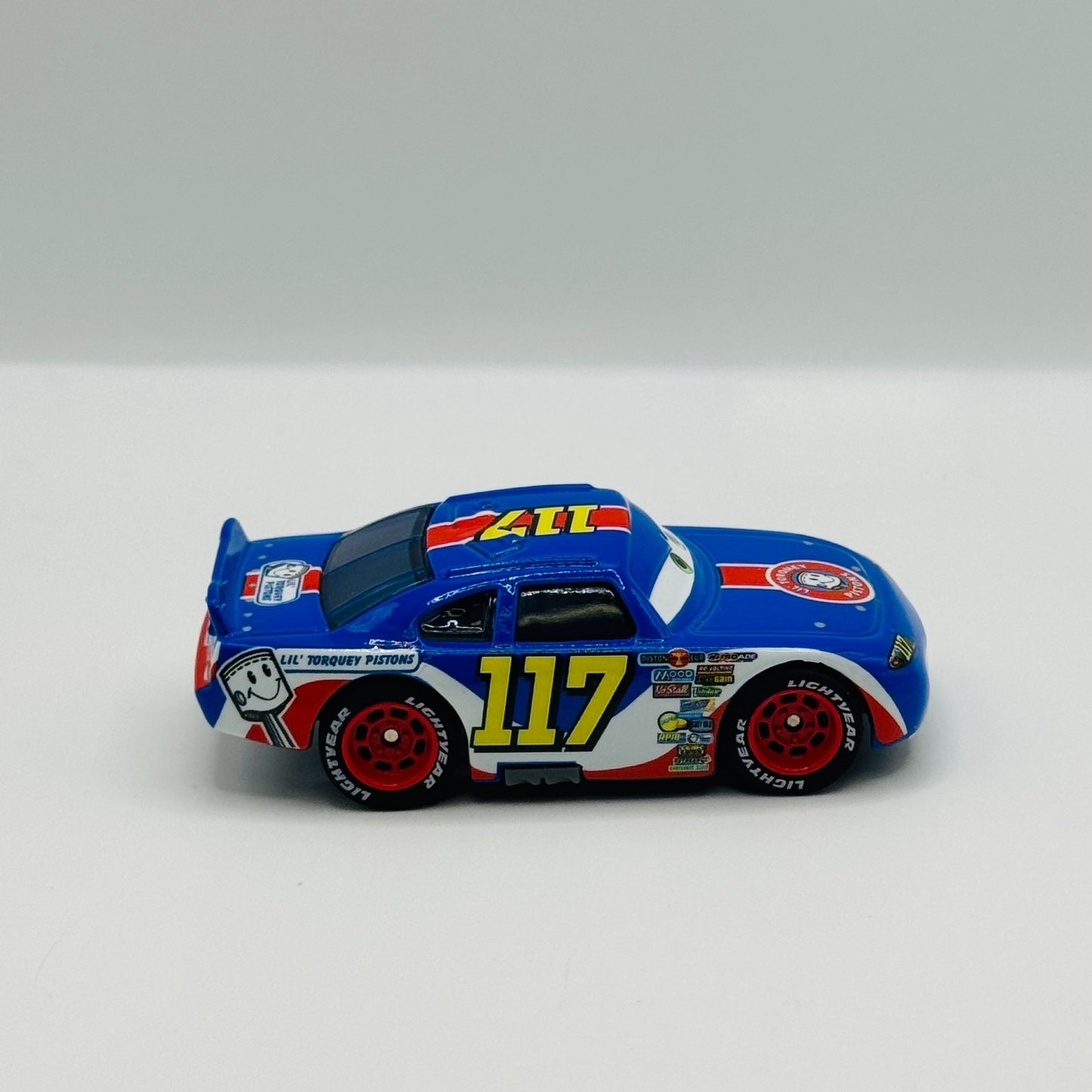 Disney Pixar Cars - RALPH CARLOW LIL TORQUEY PISTONS Rubber Tires - 1:55 Diecast