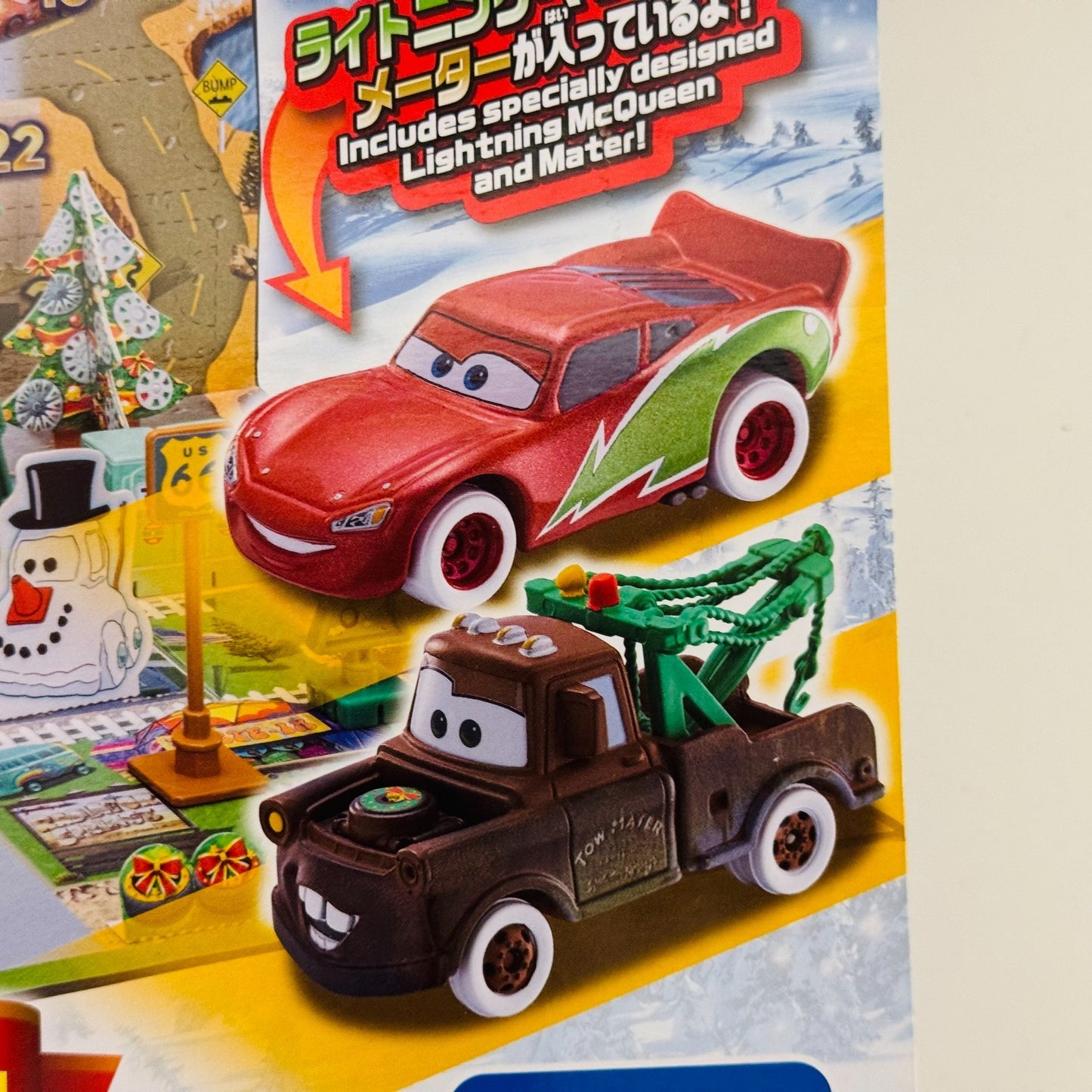 Disney Pixar Cars - ADVENT CALENDAR CHRISTMAS MCQUEEN & MATER -1:64 Diecast Tomy