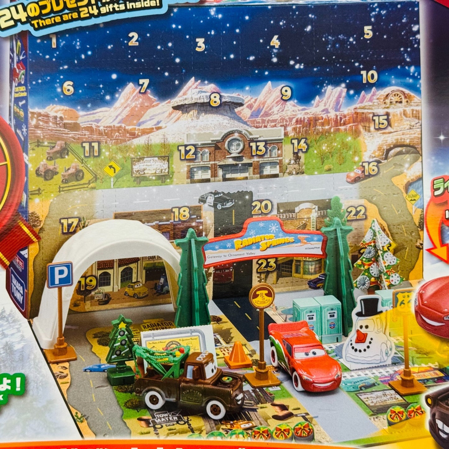 Disney Pixar Cars - ADVENT CALENDAR CHRISTMAS MCQUEEN & MATER -1:64 Diecast Tomy