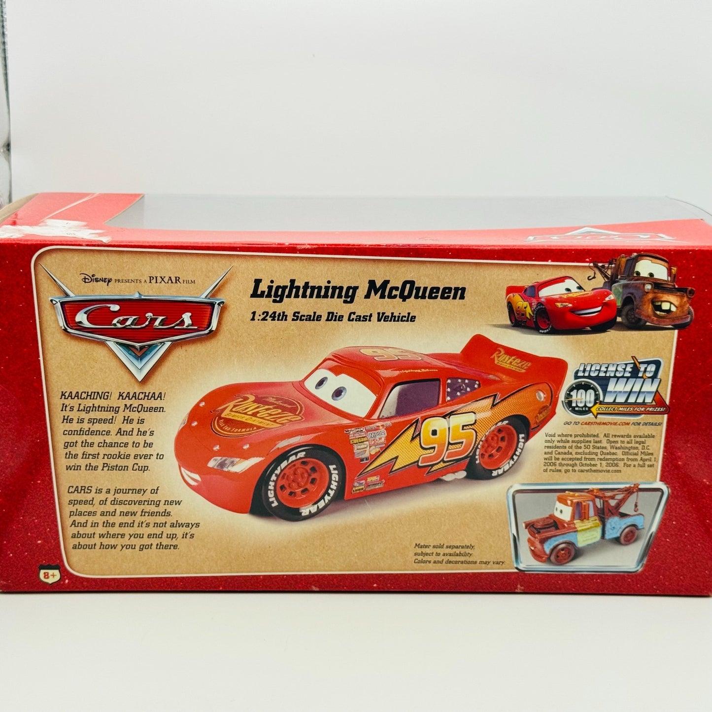 Disney Pixar Cars - MATTY COLLECTOR LIGHTNING MCQUEEN 1:24th Scale Die Cast 2006