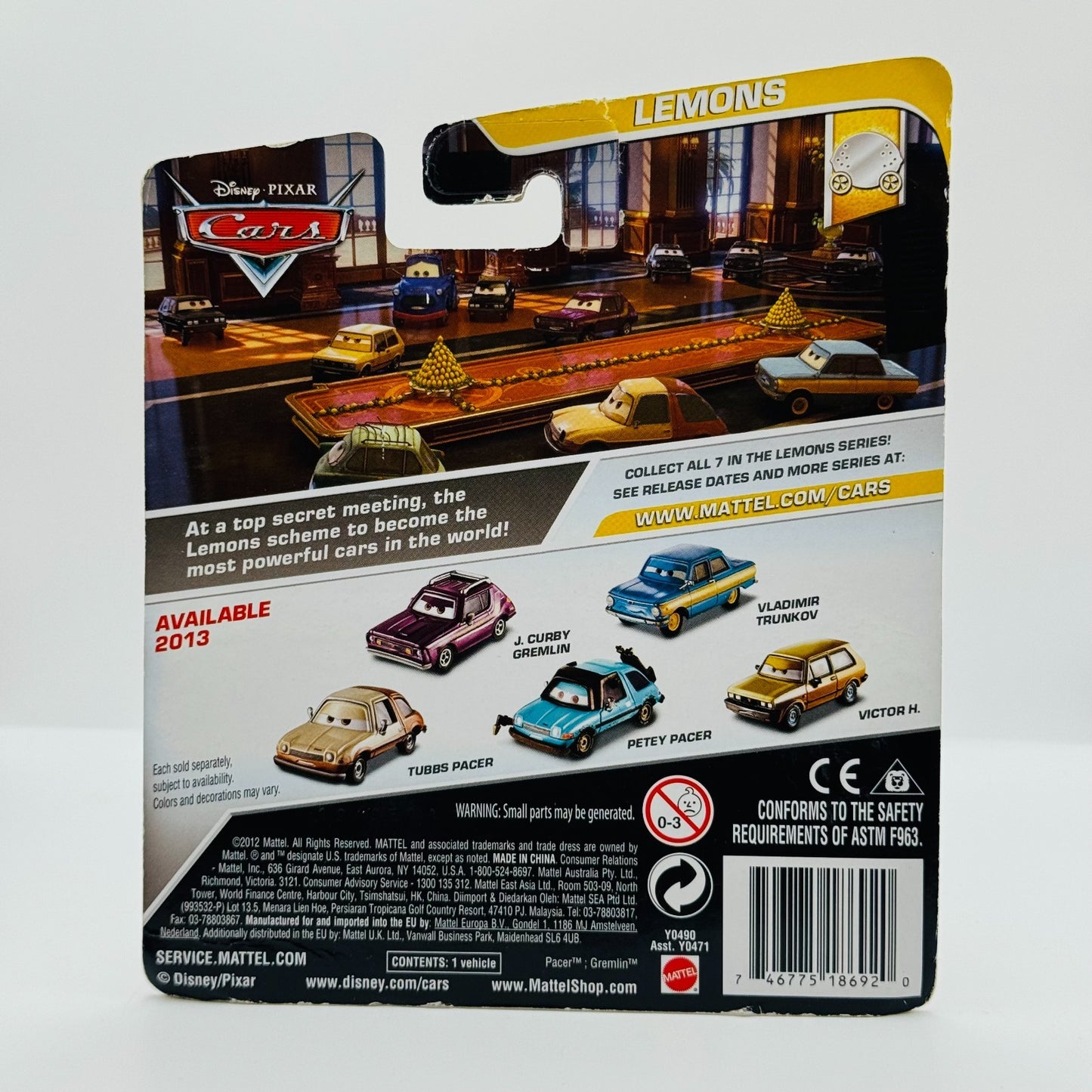 Disney Pixar Cars - TUBBS PACER WITH PAINT SPRAY ERROR Lemons 2013 -1:55 Diecast