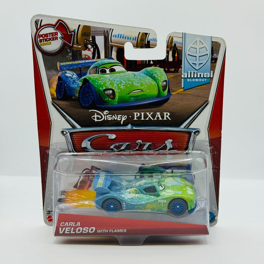 Disney Pixar Cars - CARLA WITH FLAMES STICKERS Allinol Blowout 2014 1:55 Diecast