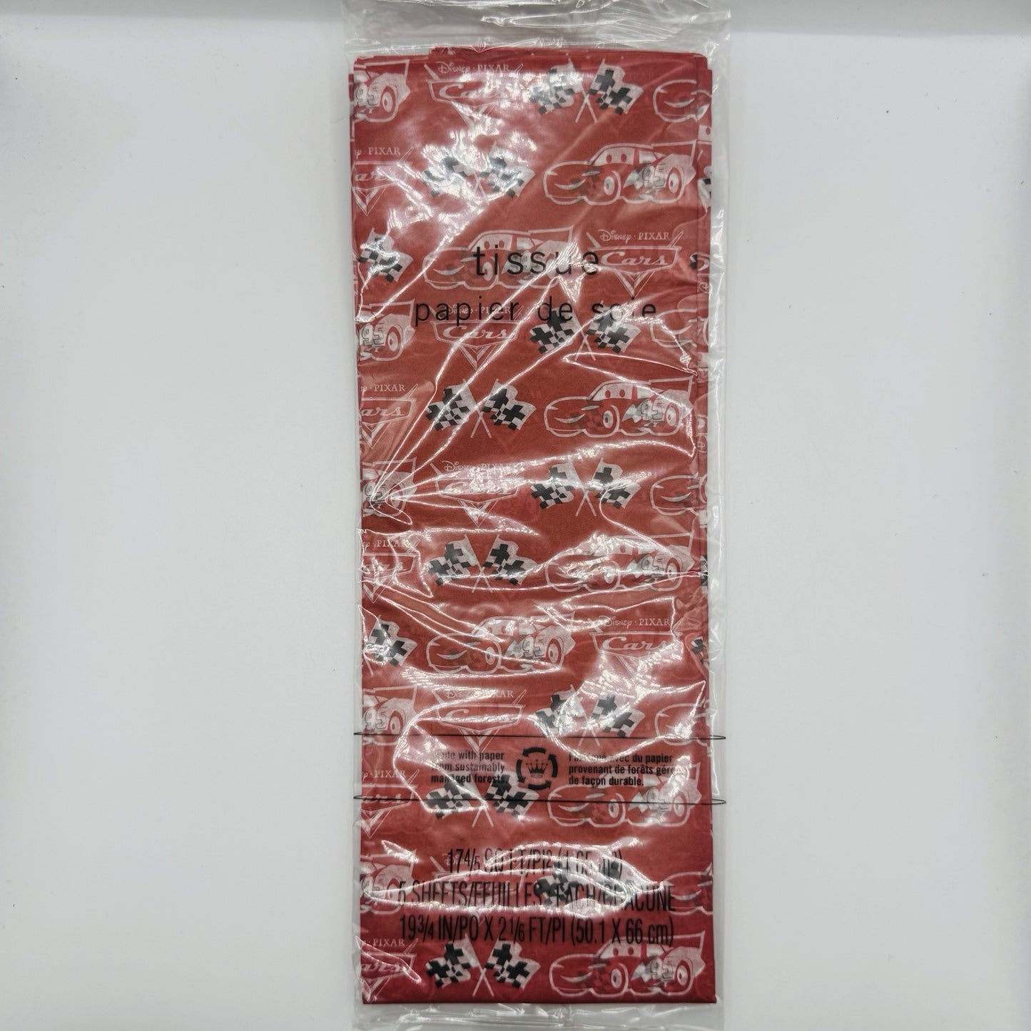 Disney Pixar Cars - HALLMARK TISSUE PAPER MCQUEEN 2009 - Gift Wrap Christmas