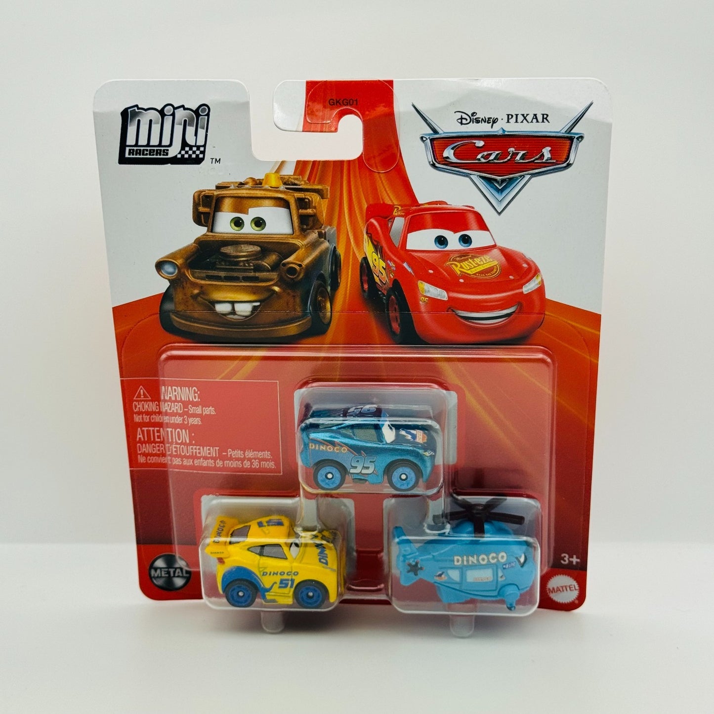 Disney Pixar Cars - Mini Racers METALLIC DINOCO MCQUEEN HELICOPTER ROTOR Diecast