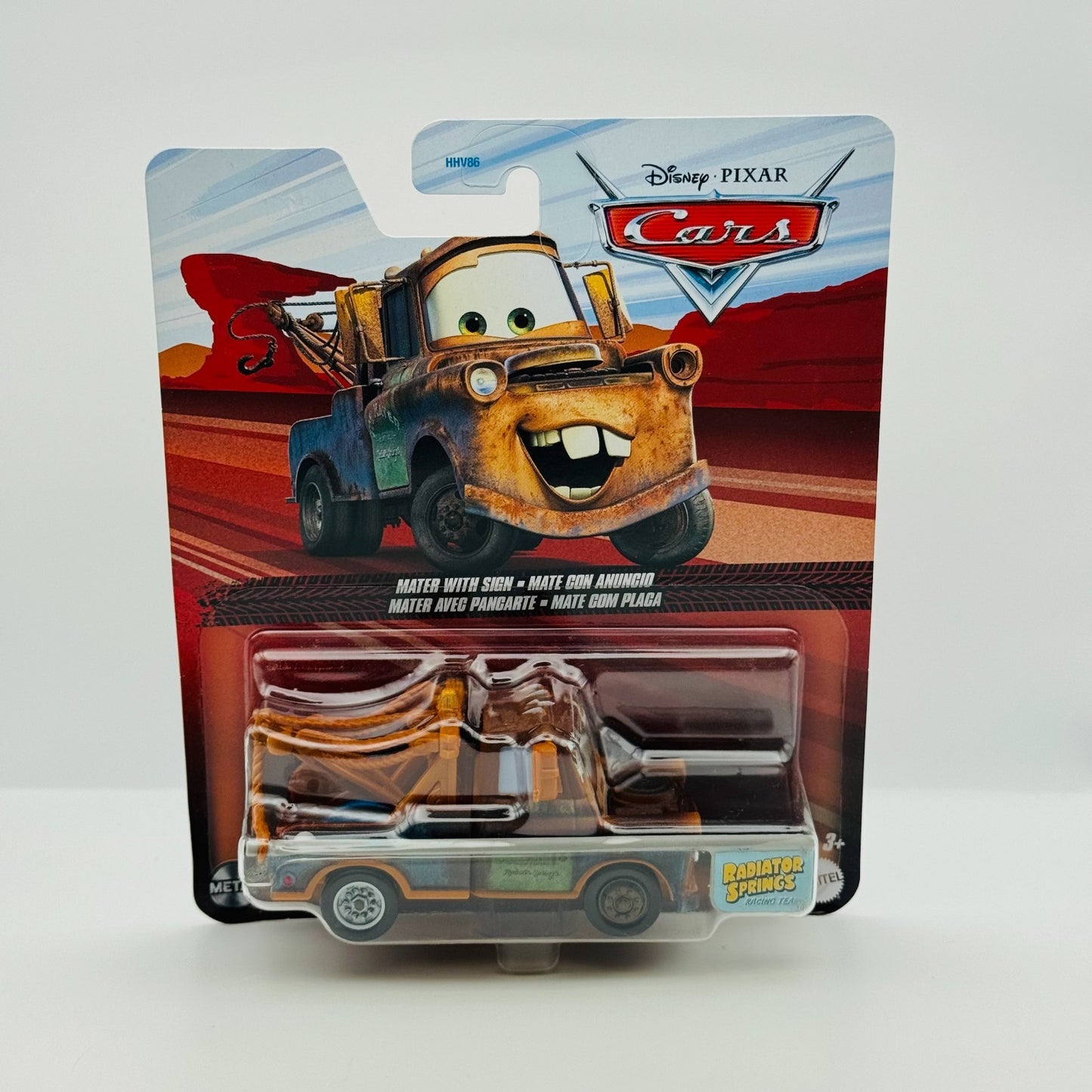Disney Pixar Cars - PIT CREW MEMBER MATER WITH SIGN 2024 - 1:55 Diecast