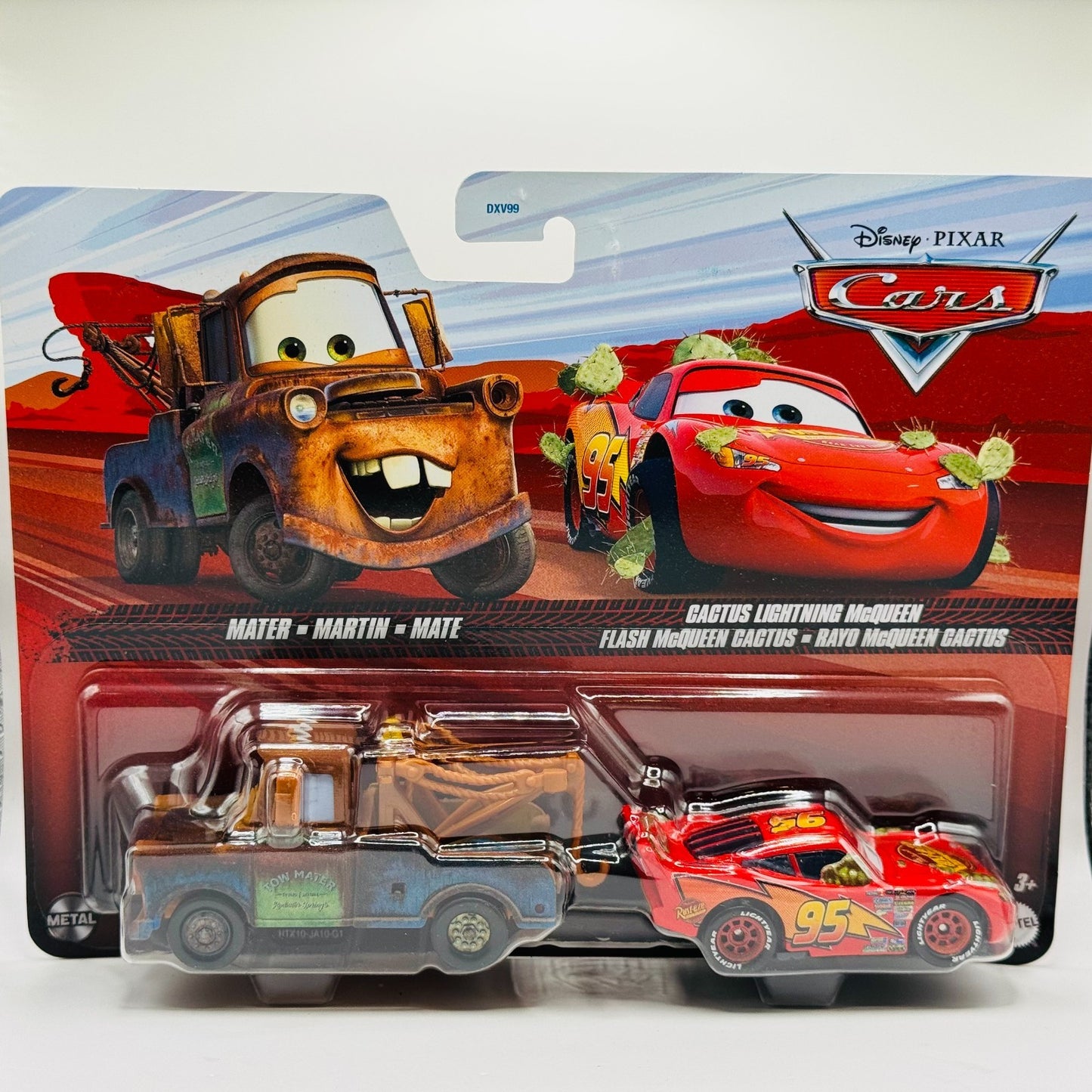 Disney Pixar Cars - MATER WITH TOW HOOK & CACTUS MCQUEEN 2024 - 1:55 Diecast