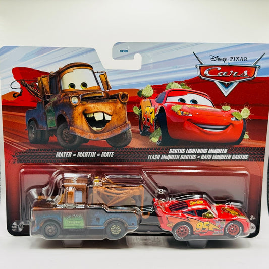 Disney Pixar Cars - MATER WITH TOW HOOK & CACTUS MCQUEEN 2024 - 1:55 Diecast