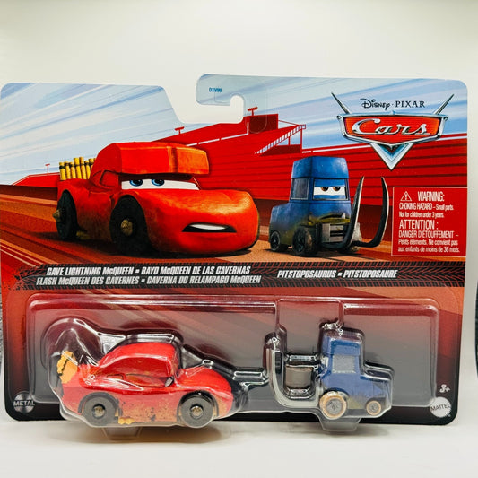 Disney Pixar Cars - CAVE MCQUEEN & PITSTOPOSARUS DINO On The Road - 1:55 Diecast