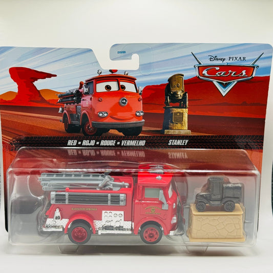 Disney Pixar Cars - RED FIRETRUCK & STANLEY STATUE 2024 - 1:55 Diecast