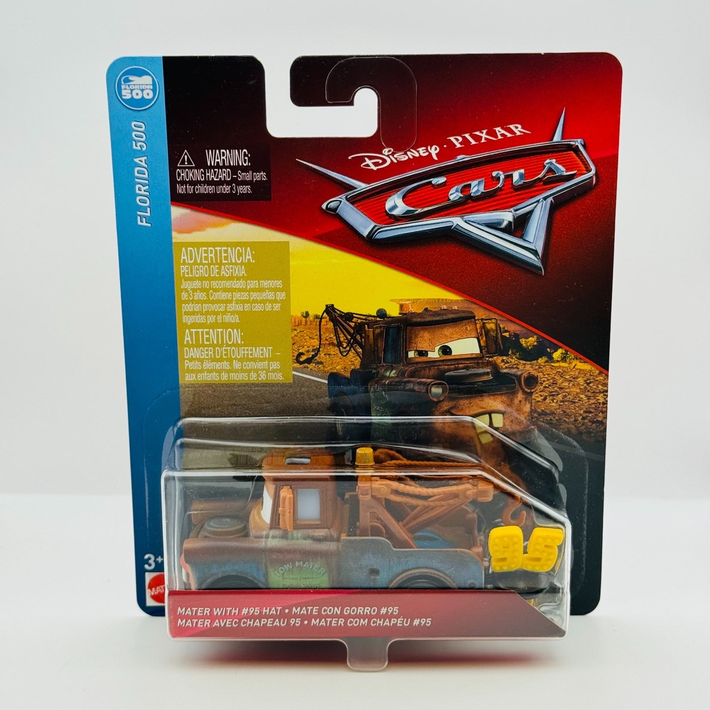 Disney Pixar Cars - MATER WITH #95 HAT Florida 500 2018 - 1:55 Diecast