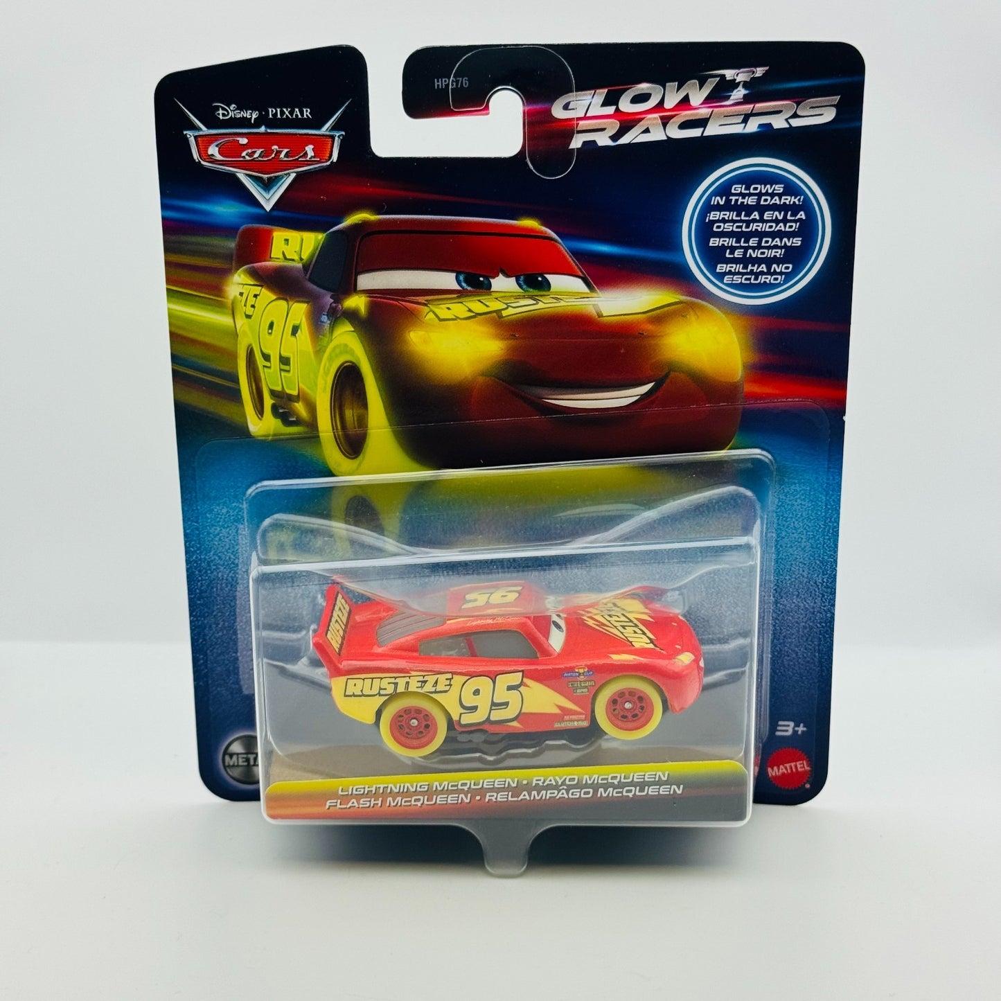 Disney Pixar Cars - GLOW RACERS LIGHTNING MCQUEEN Glow In The Dark -1:55 Diecast