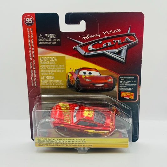 Disney Pixar Cars RUSTEZE RACING CENTER MCQUEEN COLLECTOR CARD 2018 1:55 Diecast