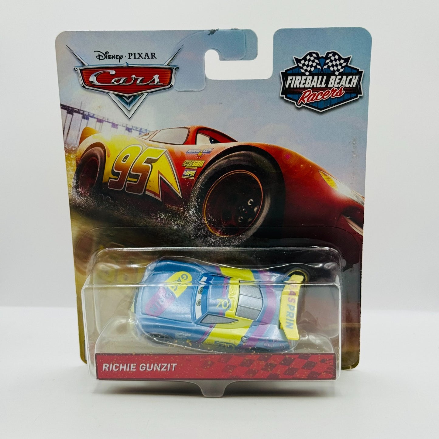 Disney Pixar Cars - FIREBALL BEACH RACERS RICHIE GUNZIT- 1:55 Diecast