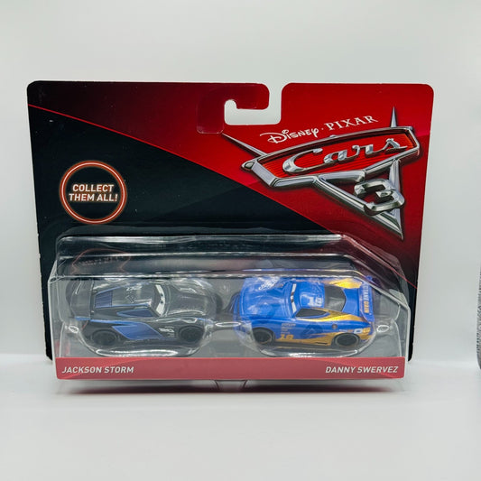 Disney Pixar Cars - JACKSON STORM & PURPLE DANNY SWERVEZ 2017 - 1:55 Diecast