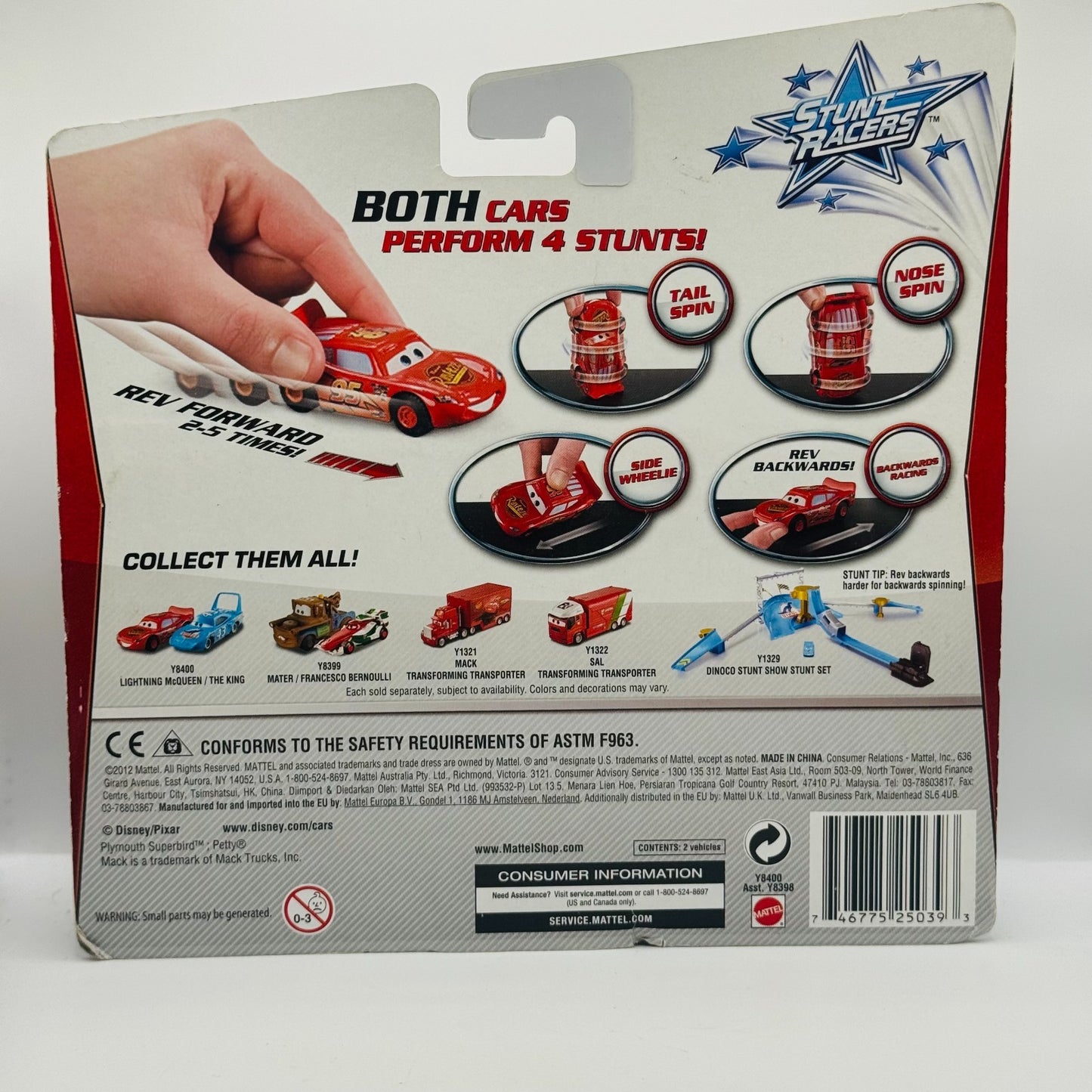 Disney Pixar Cars - STUNT RACERS KING & MCQUEEN - 1:55 Scale