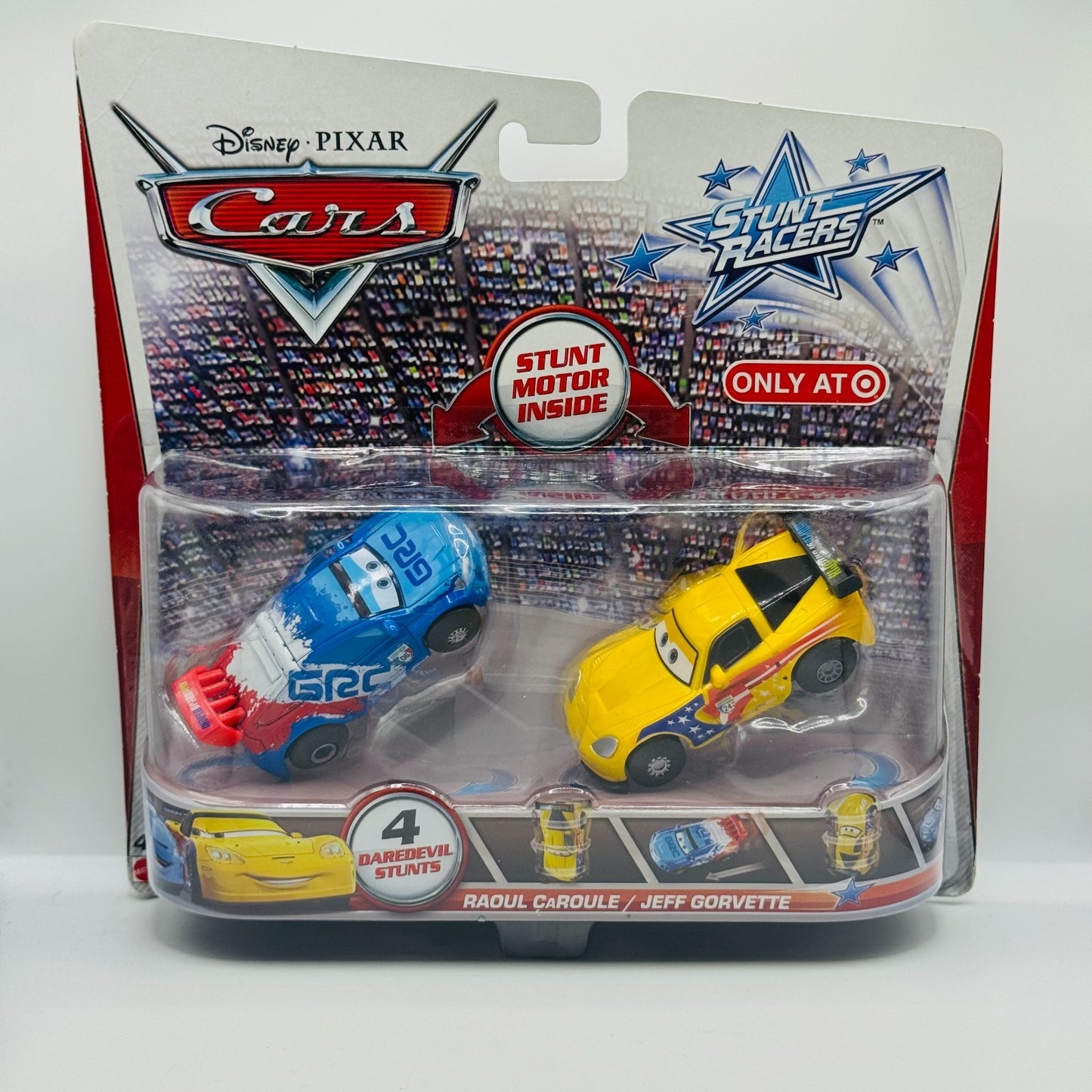 Disney Pixar Cars - STUNT RACERS RAOUL CAROULE & JEFF GORVETTE - 1:55 Scale