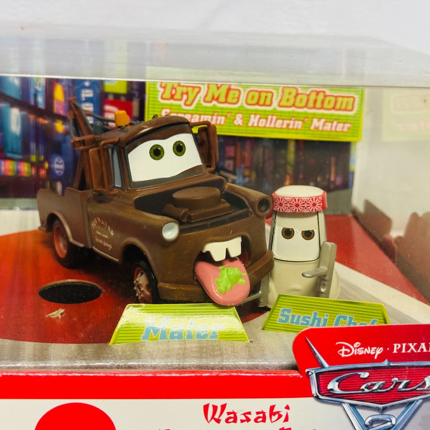 Disney Pixar Cars - TALKING WASABI MATER SUSHI CHEFS Disney Store - 1:43 Diecast