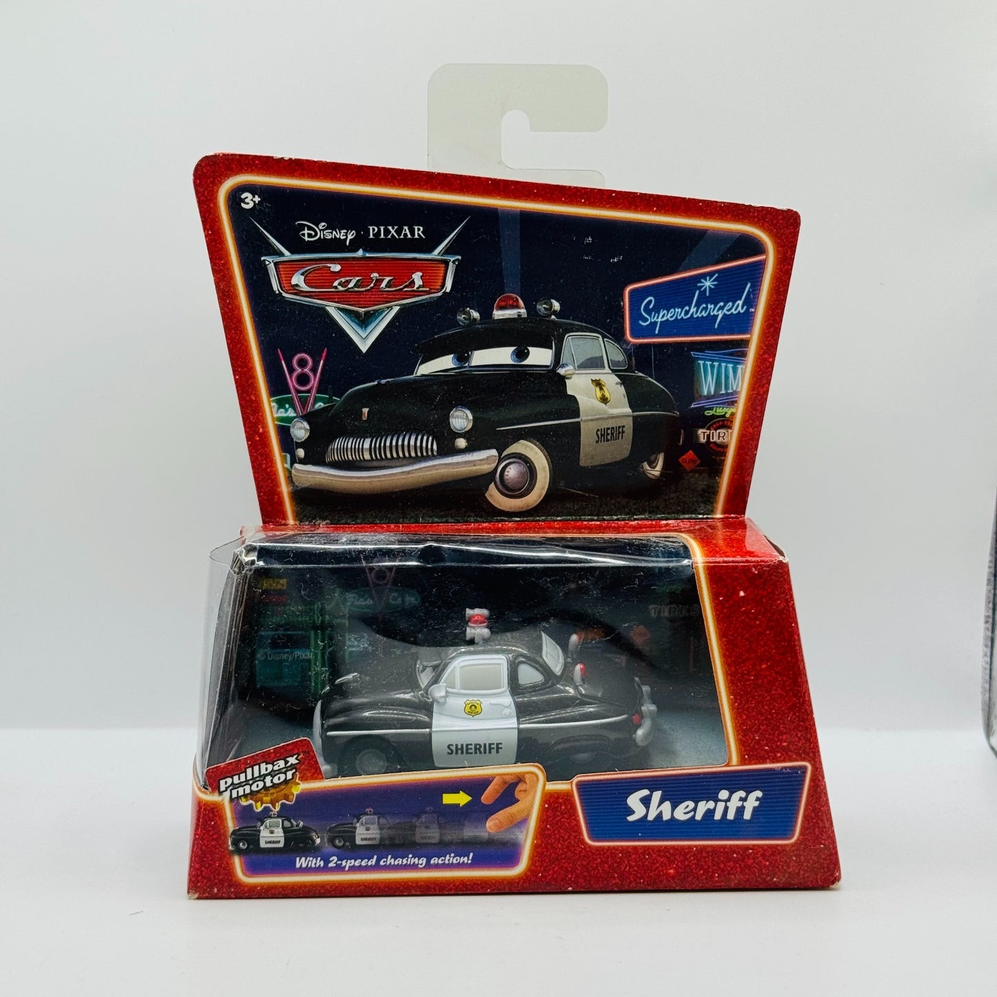 Disney Pixar Cars - PULL BACK PULLBAX SHERIFF - 2007 Supercharged
