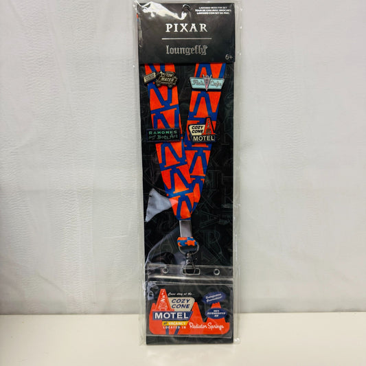 Disney Pixar Cars - LOUNGEFLY RADIATOR SPRINGS COZY CONE MOTEL LANYARD & PIN SET