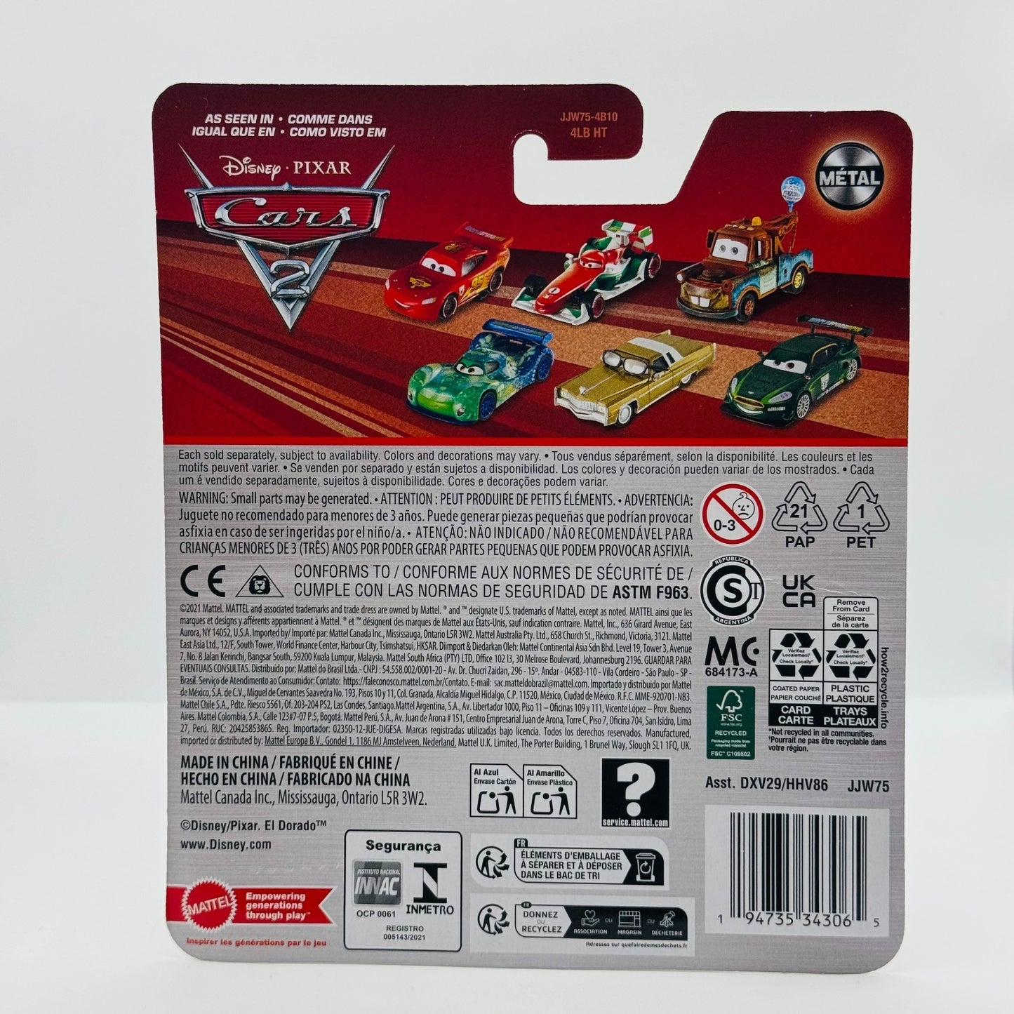 Disney Pixar Cars - FLASH NILSSON SWEDISH RACER WGP Cars 2 - 1:55 Diecast