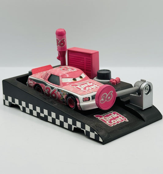 Disney Pixar Cars PIT RACE-OFF LAUNCHER TANK COAT EUGENE CARBURESKI 1:55 Diecast