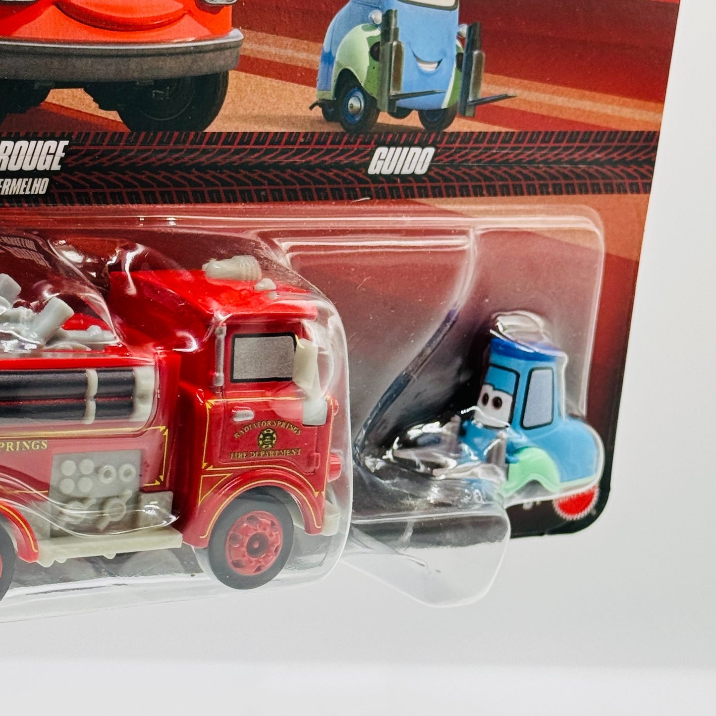 Disney Pixar Cars - RED FIRETRUCK & GUIDO - 1:55 Diecast