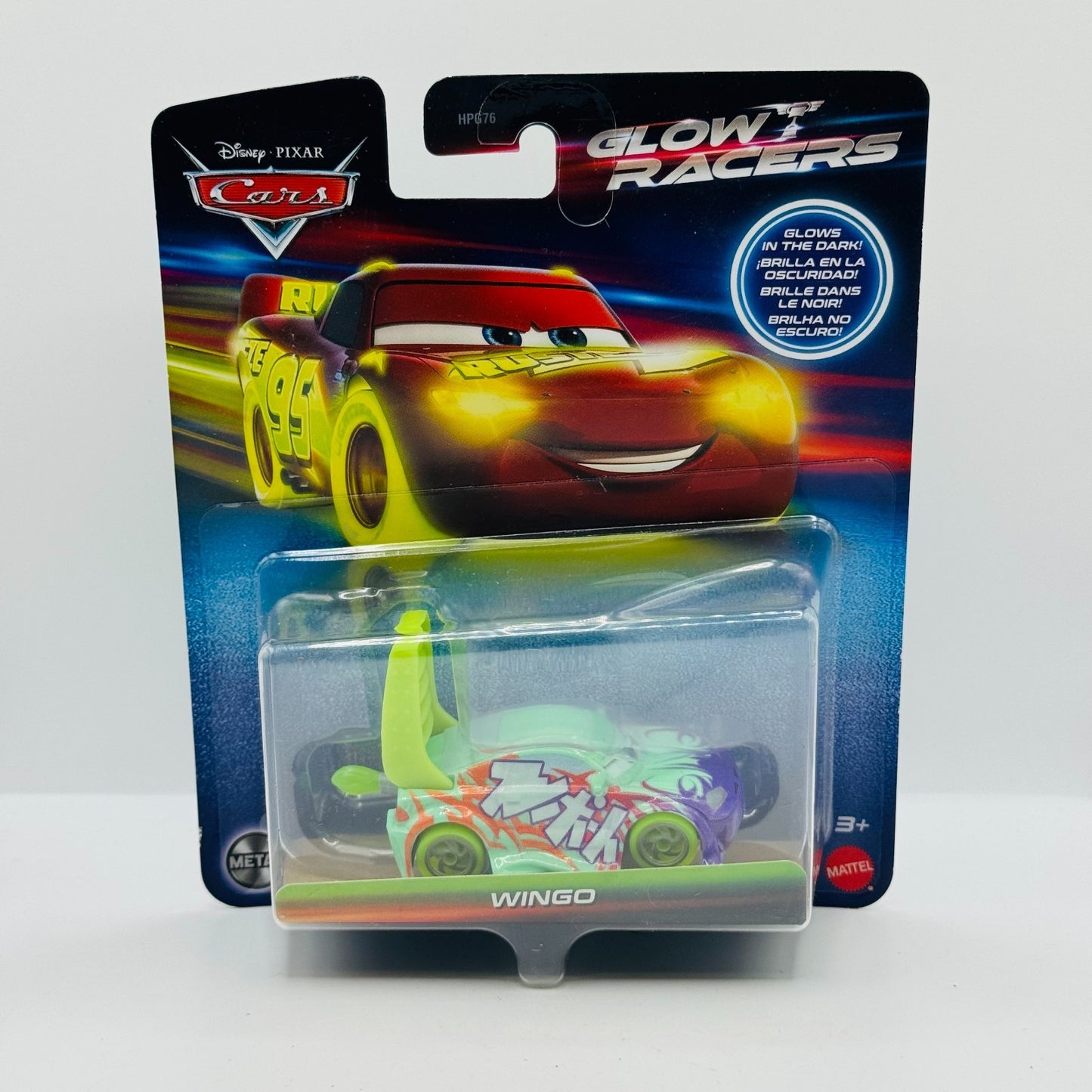 Disney Pixar Cars - GLOW RACERS WINGO W FLAMES (Glow In The Dark) - 1:55 Diecast