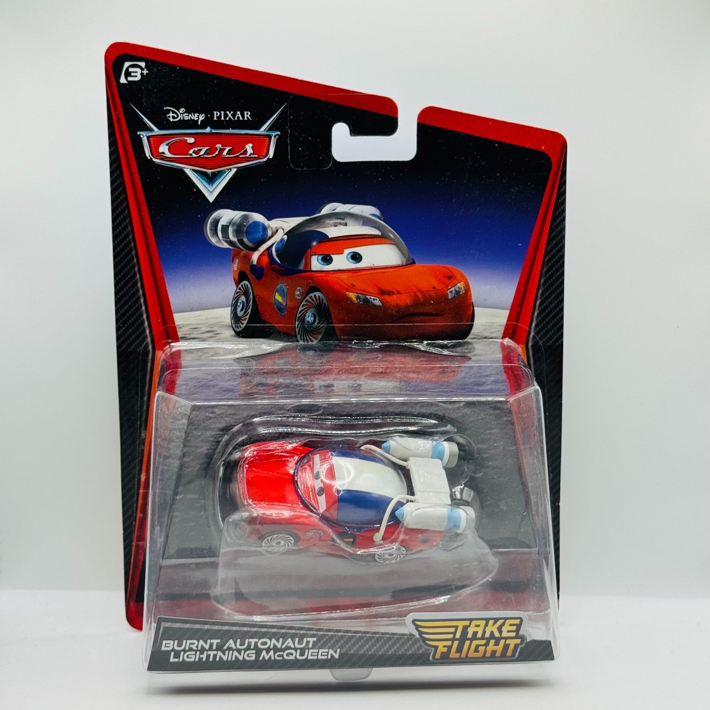 Disney Pixar Cars - BURNT AUTONAUT MCQUEEN Take Flight Moon Mater - 1:55 Diecast