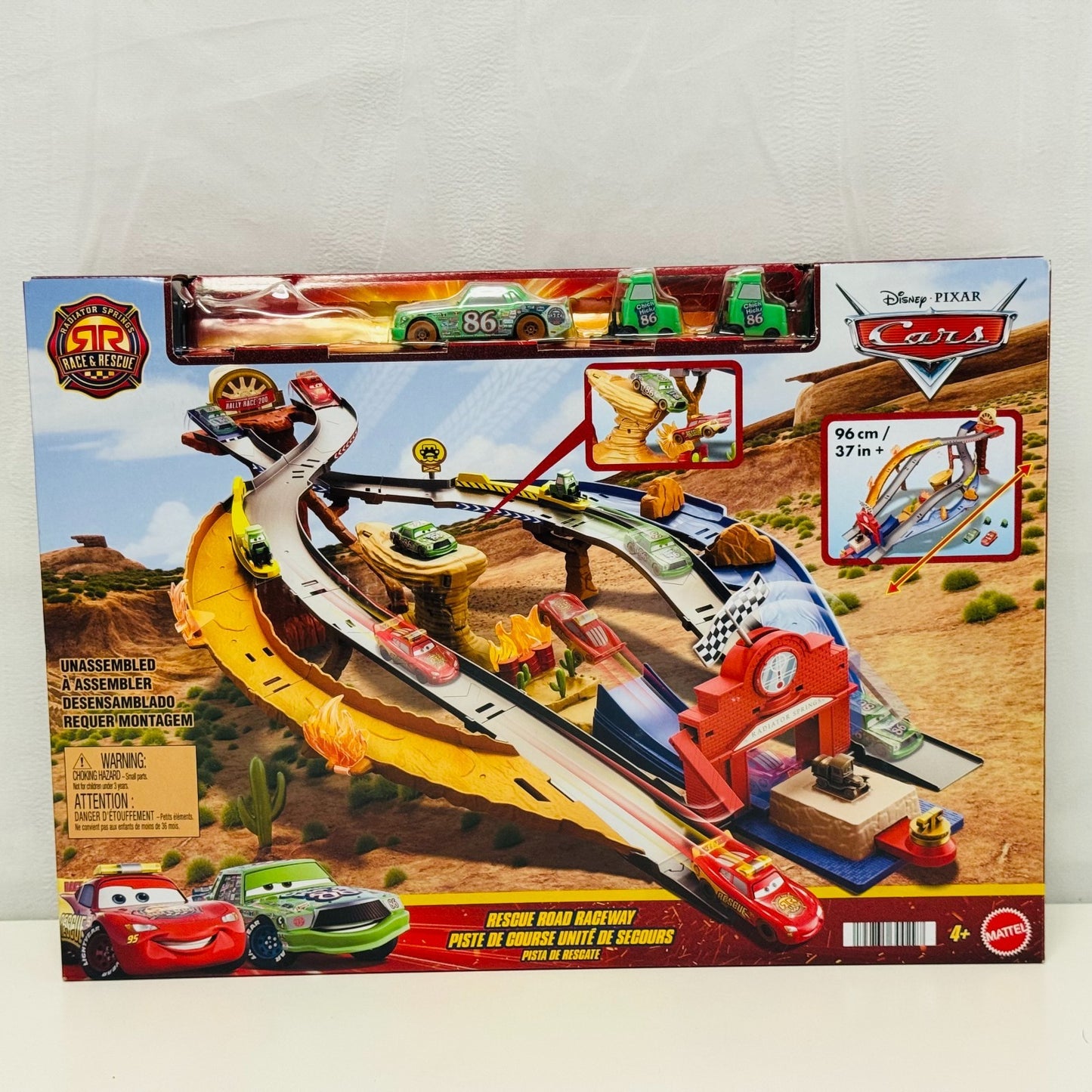 Disney Pixar Cars - RACE & RESCUE ROAD RACEWAY *NO MCQUEEN* PLAYSET 1:55 Diecast