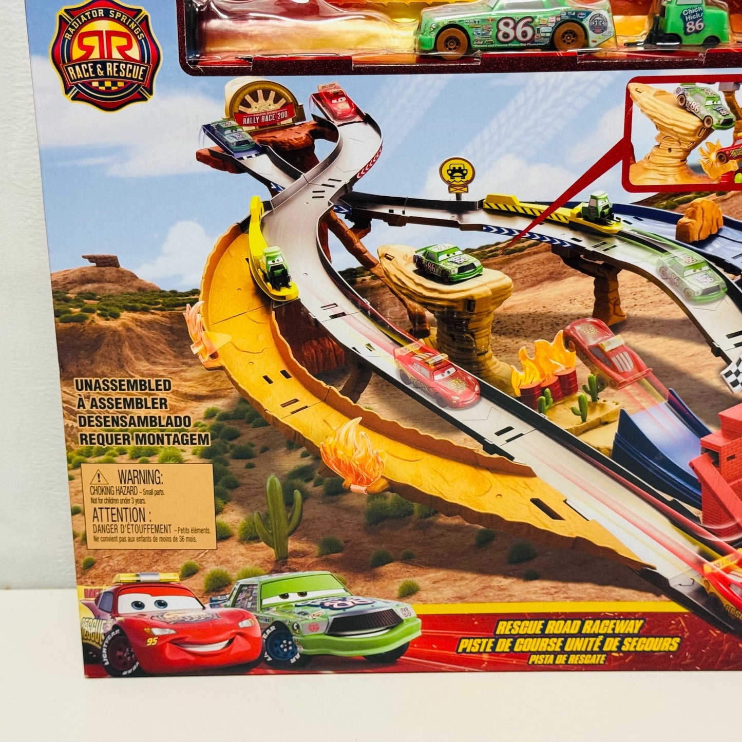 Disney Pixar Cars - RACE & RESCUE ROAD RACEWAY *NO MCQUEEN* PLAYSET 1:55 Diecast