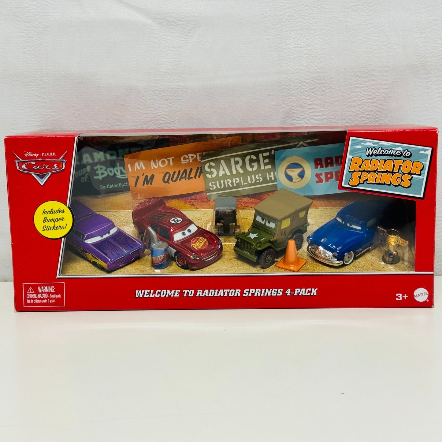 Disney Pixar Cars WELCOME TO RADIATOR SPRINGS 4PK MCQUEEN TELEPHONE 1:55 Diecast